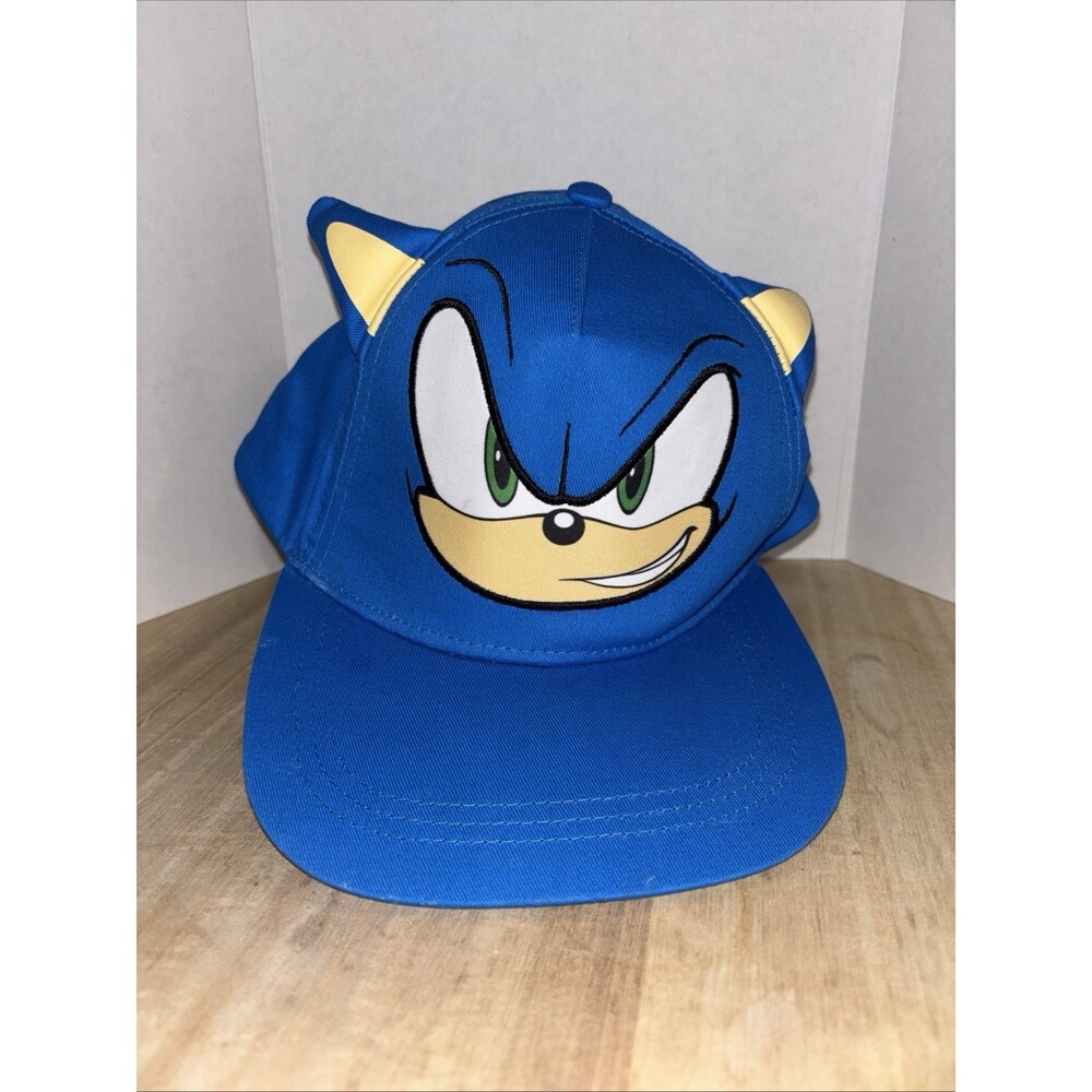 Sonic the Hedgehog w/ Ears Blue Snapback Hat Cap New